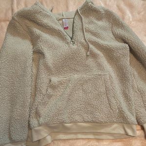 White half zip hoodie